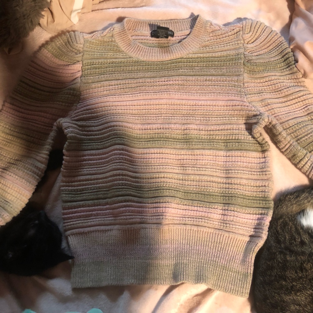 Elegant Pastel Striped Sweater
